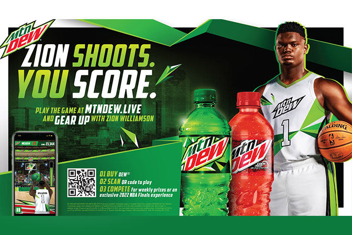 Zion Williamson Challenges The Internet To A Basketball Shootout In New Mountain Dew Mobile Game